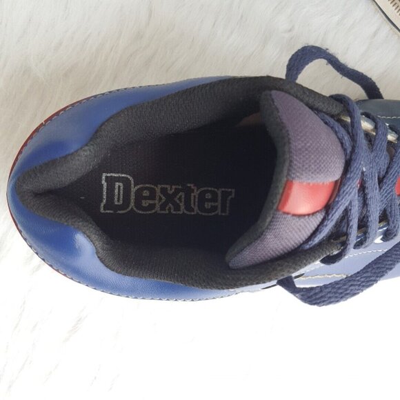 Dexter Bowling Shoes Vintage George Men USA 7.5 M Leather Blue Red Navy B2415-18 main image 13
